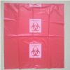 red biohazard plastic rubbish bag